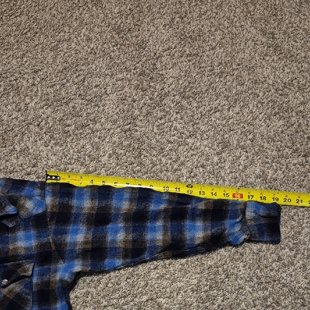 Vintage Pendleton Blue and Black Plaid Shirt - Picture 6 of 7